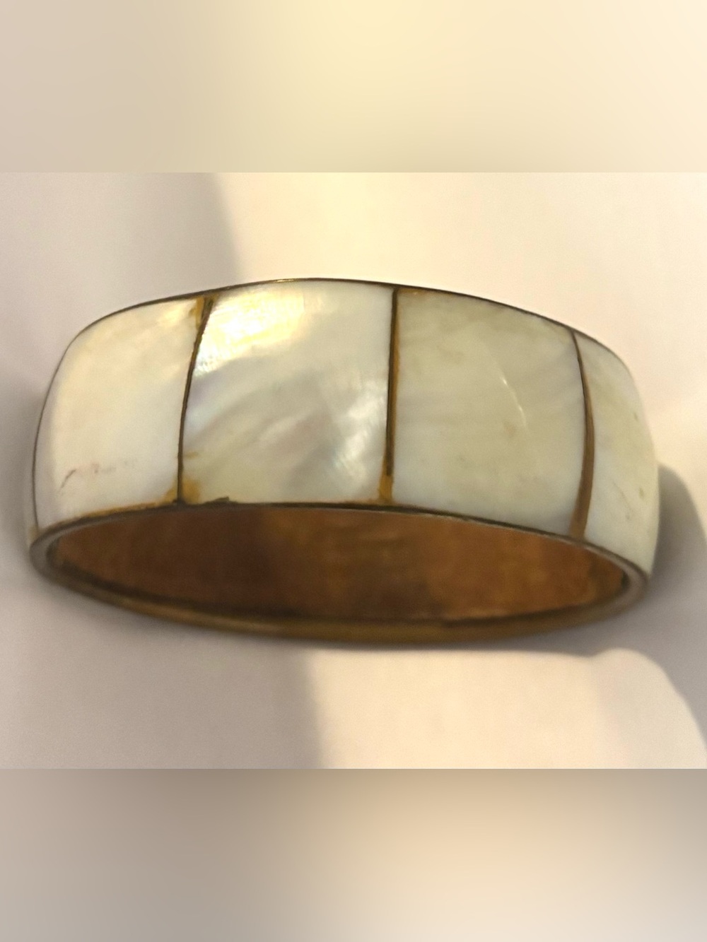 Mother-of-Pearl Inlay Decorative Accent - White and Gold bracelet